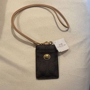 Coach brown/tan lanyard